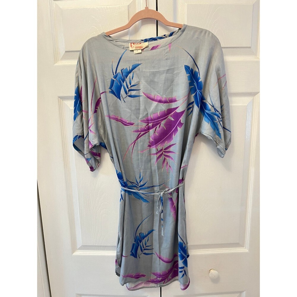 Honolulu Honey Women's Hawaiian Dress Cover up Leaves Pattern Multicolor Size M
